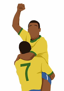 Pele The King of Football Iconic Celebration - Minimalist Brazil Legend Art
