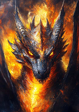 Fiery Dragon Portrait