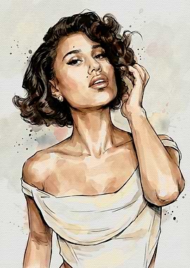 Watercolor Portrait of a Woman