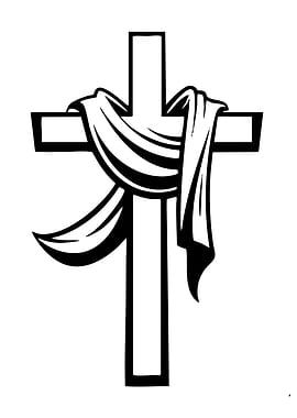 Christian Cross with draped cloth