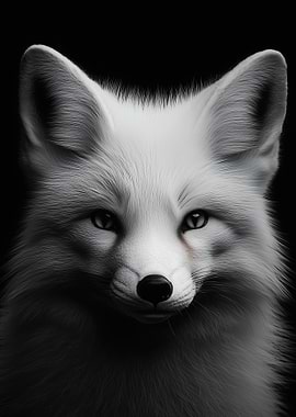 Monochrome Fox Portrait