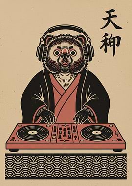 DJ Tanuki Illustration