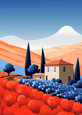 Tuscan Landscape with Villa