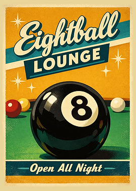 Eightball Lounge Retro Poster