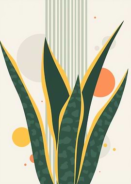 Minimalist Snake Plant Art Print