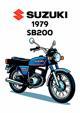 Suzuki 1979 SB200 Motorcycle Illustration