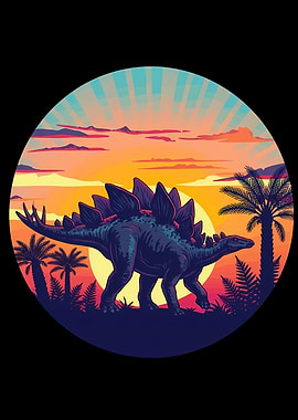 Stegosaurus at Sunset