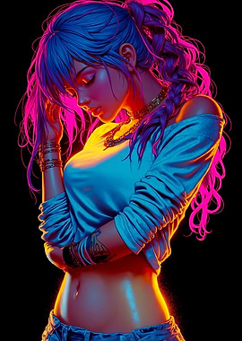 Neon Girl Portrait
