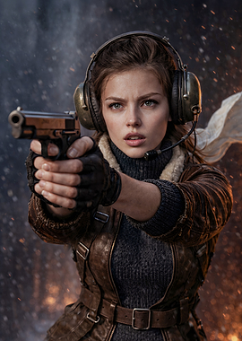 ost-Apocalyptic Female Soldier – Cinematic Sci-Fi Wall Art