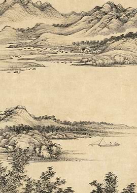 Chinese Mountains Landscape Painting Wang Hui