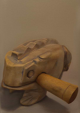 Wooden Frog Guiro Musical Instrument