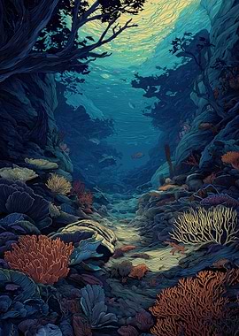 Underwater Coral Reef Landscape