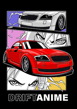 Drift Anime Car Illustration