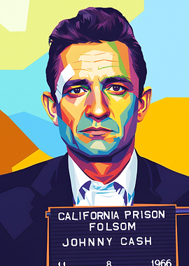 Johnny Cash Mugshot Pop Art