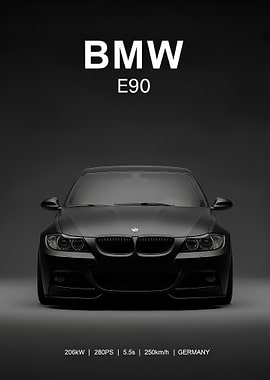 BMW E90 Black Car