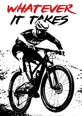 Mountain biker with Motivational Quote to Inspire