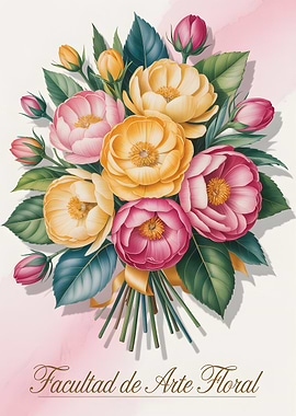 Floral Bouquet with 'Facultad de Arte Floral'