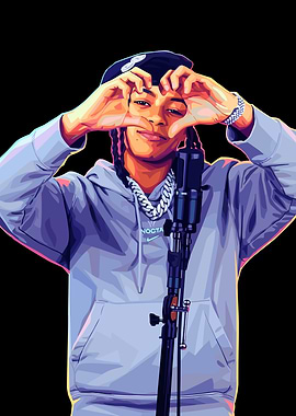 DD Osama Portrait with Heart Hands Gesture