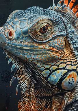 Detailed Iguana Portrait