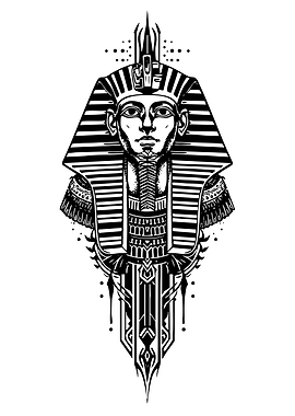 Pharaoh Illustration in Black and White