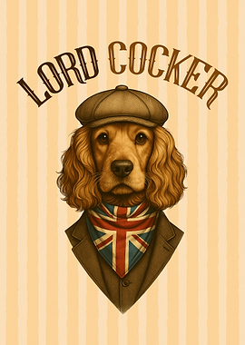 Lord Cocker Spaniel with Union Jack UK