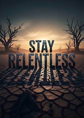 Stay Relentless: Cracked Earth Landscape