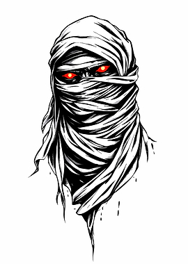 Mummy with Glowing Red Eyes