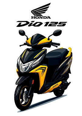 Honda Dio 125 Scooter Illustration