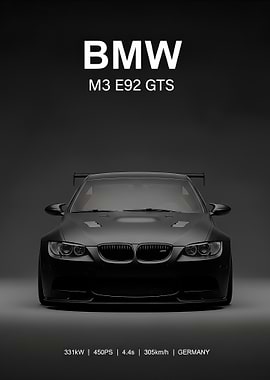 BMW M3 E92 GTS Car Portrait