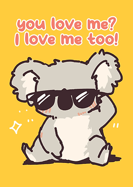 Cute Koala with Sunglasses Illustration