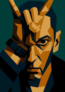Eminem Portrait in Geometric Style