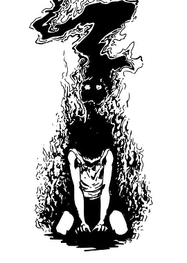 Monochrome Figure with Dark Energy