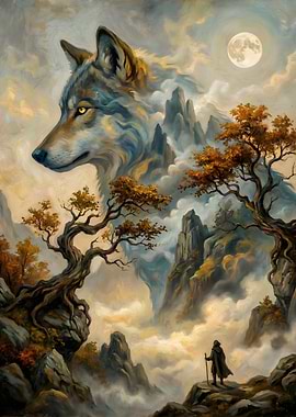 Wolf Mountain Landscape Painting