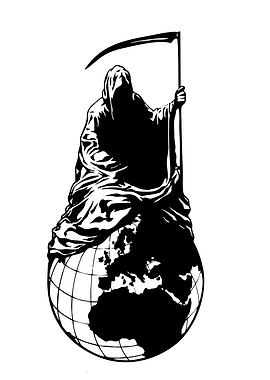 Grim Reaper on World Globe