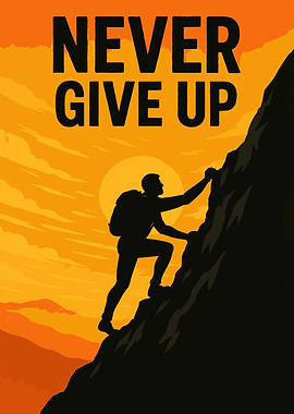 Never Give Up Mountain Climbing