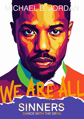 Michael B. Jordan Art - We Are All Sinners