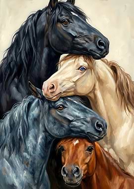 Stacked Horses Portrait