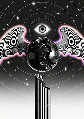 Surreal Cosmic Eye and Cracked Earth