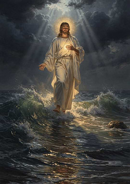 Jesus Walking on Water Painting