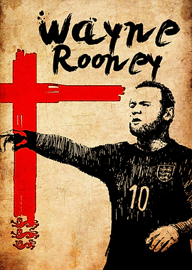 Wayne Rooney England Soccer Poster