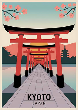 Kyoto Japan Travel Poster