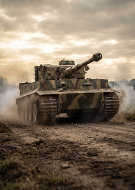 Tiger Tank on a Muddy Road