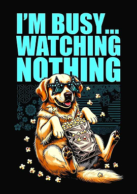 Dog Watching Nothing with Popcorn