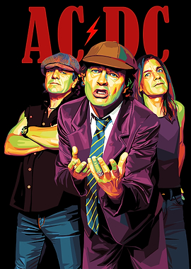 AC/DC Band Portrait Illustration