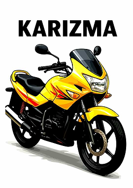 Yellow Karizma Motorcycle Illustration