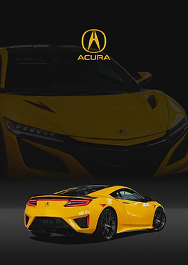 Yellow Acura NSX Car