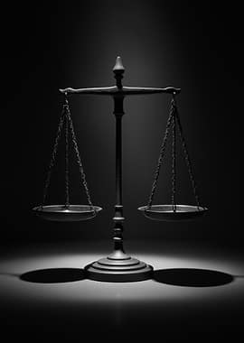 Scales of Justice in Black and White