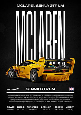 McLaren Senna GTR LM Poster