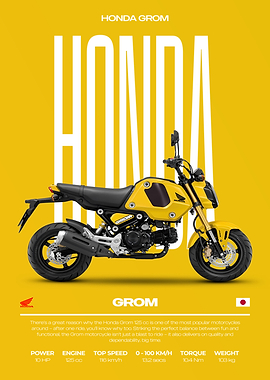 Honda Grom Motorcycle Motorcycle Poster