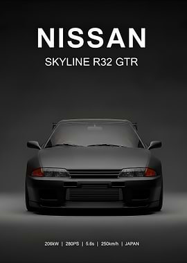 Nissan Skyline R32 GTR Car Poster